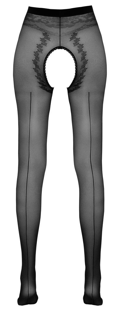 Cottelli LEGWEAR - Czarne Rajstopy Z Otwartym Kroczem I Ozdobnym Szwem 2 Cottelli LEGWEAR Cottelli LEGWEAR - Czarne Rajstopy Z Otwartym Kroczem I Ozdobnym Szwem 2 Cottelli LEGWEAR
