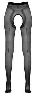 Cottelli LEGWEAR - Czarne Rajstopy Z Otwartym Kroczem I Ozdobnym Szwem 4 Cottelli LEGWEAR
