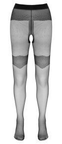 Cottelli LEGWEAR - Czarne Rajstopy Z Ozdobnymi Szwami I Otwartym Kroczem 2 Cottelli LEGWEAR