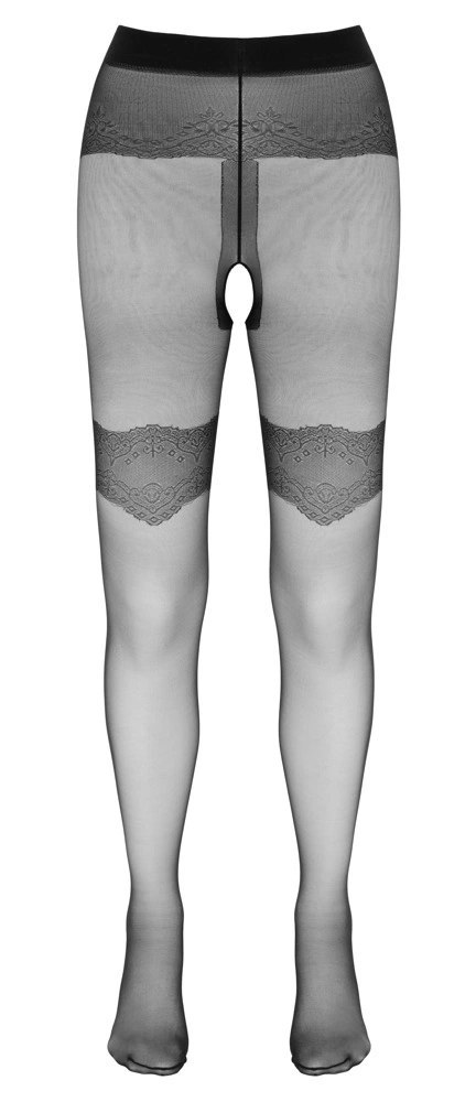 Cottelli LEGWEAR - Czarne Rajstopy Z Ozdobnymi Szwami I Otwartym Kroczem 2 Cottelli LEGWEAR Cottelli LEGWEAR - Czarne Rajstopy Z Ozdobnymi Szwami I Otwartym Kroczem 2 Cottelli LEGWEAR