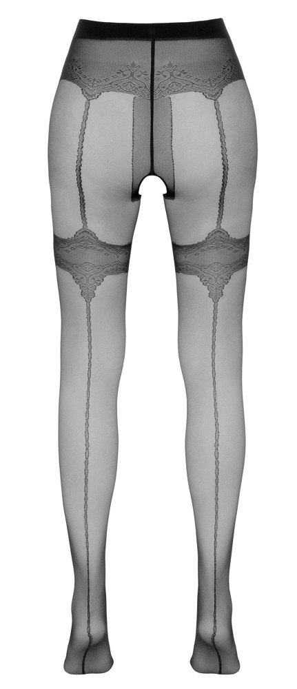 Cottelli LEGWEAR - Czarne Rajstopy Z Ozdobnymi Szwami I Otwartym Kroczem 2 Cottelli LEGWEAR Cottelli LEGWEAR - Czarne Rajstopy Z Ozdobnymi Szwami I Otwartym Kroczem 2 Cottelli LEGWEAR