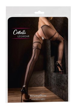 Cottelli LEGWEAR - Czarne Siateczkowe Rajstopy Z Podwiązka Bez Krocza 2XL Cottelli LEGWEAR