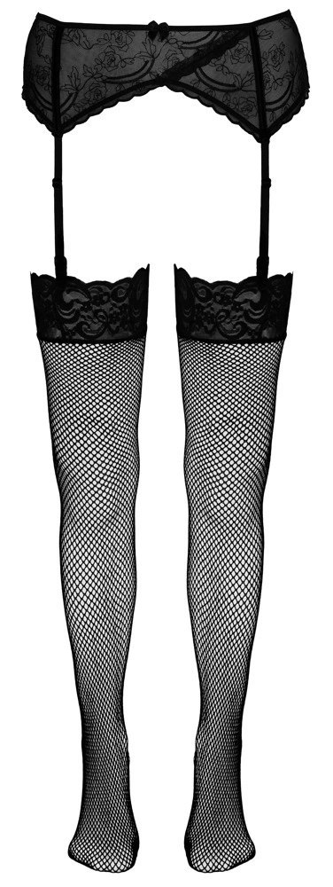 Cottelli LEGWEAR - Pończochy Kabaretki Z Koronką I Ozdobnym Sznurowaniem M/L Cottelli LEGWEAR Cottelli LEGWEAR - Pończochy Kabaretki Z Koronką I Ozdobnym Sznurowaniem M/L Cottelli LEGWEAR