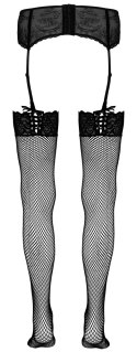 Cottelli LEGWEAR - Pończochy Kabaretki Z Koronką I Ozdobnym Sznurowaniem S/M Cottelli LEGWEAR
