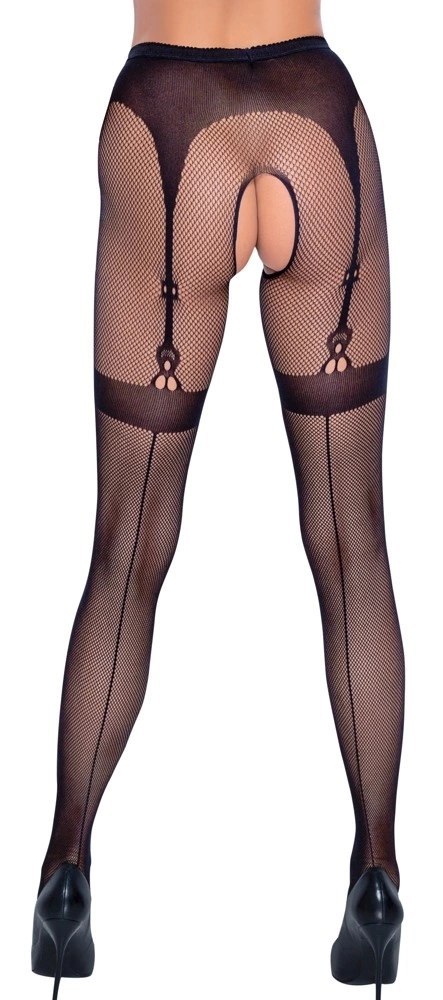 Cottelli LEGWEAR - Rajstopy Z Siateczki Z Wzorem Pończoch I Podwiązek S-L Cottelli LEGWEAR Cottelli LEGWEAR - Rajstopy Z Siateczki Z Wzorem Pończoch I Podwiązek S-L Cottelli LEGWEAR