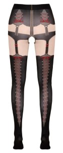 Cottelli LEGWEAR - Rajstopy Z Wzorami Majtek Szelek i Czerwonych Kokardek 4 Cottelli LEGWEAR
