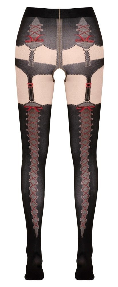 Cottelli LEGWEAR - Rajstopy Z Wzorami Majtek Szelek i Czerwonych Kokardek 4 Cottelli LEGWEAR Cottelli LEGWEAR - Rajstopy Z Wzorami Majtek Szelek i Czerwonych Kokardek 4 Cottelli LEGWEAR
