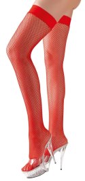 Cottelli LEGWEAR - Seksowne Klasyczne Czerwone Pończochy Kabaretki XL Cottelli LEGWEAR
