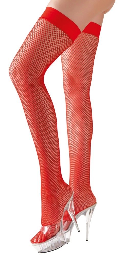 Cottelli LEGWEAR - Seksowne Klasyczne Czerwone Pończochy Kabaretki L Cottelli LEGWEAR Cottelli LEGWEAR - Seksowne Klasyczne Czerwone Pończochy Kabaretki L Cottelli LEGWEAR