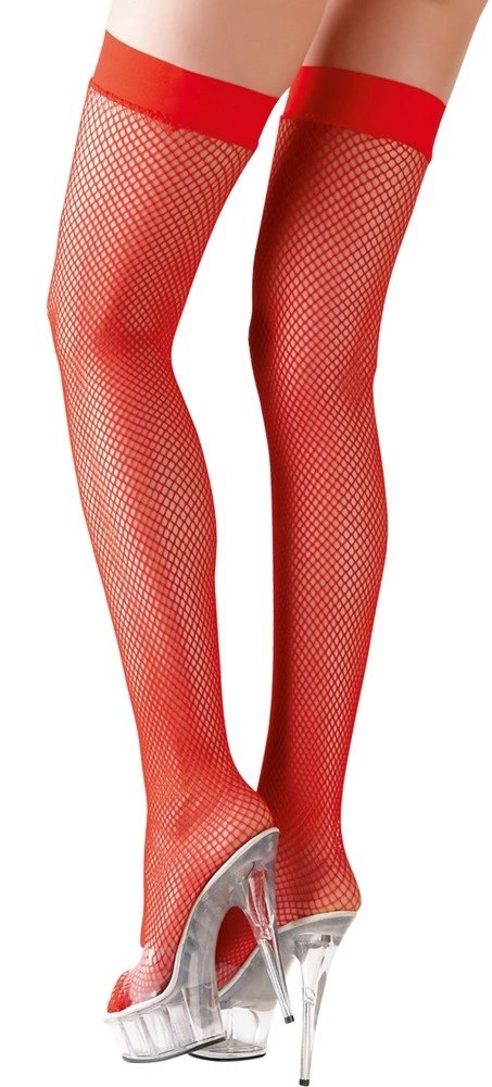 Cottelli LEGWEAR - Seksowne Klasyczne Czerwone Pończochy Kabaretki L Cottelli LEGWEAR Cottelli LEGWEAR - Seksowne Klasyczne Czerwone Pończochy Kabaretki L Cottelli LEGWEAR