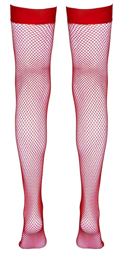 Cottelli LEGWEAR - Seksowne Klasyczne Czerwone Pończochy Kabaretki L Cottelli LEGWEAR Cottelli LEGWEAR - Seksowne Klasyczne Czerwone Pończochy Kabaretki L Cottelli LEGWEAR