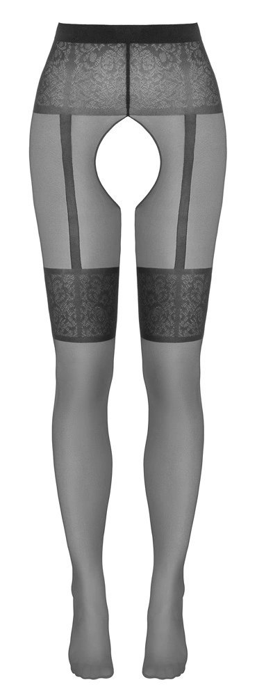 Cottelli LEGWEAR - Seksowne Rajstopy Bez Krocza Z Wzorem Podwiązek 2 Cottelli LEGWEAR Cottelli LEGWEAR - Seksowne Rajstopy Bez Krocza Z Wzorem Podwiązek 2 Cottelli LEGWEAR