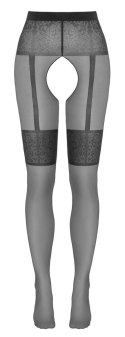 Cottelli LEGWEAR - Seksowne Rajstopy Bez Krocza Z Wzorem Podwiązek 3 Cottelli LEGWEAR
