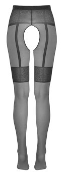 Cottelli LEGWEAR - Seksowne Rajstopy Bez Krocza Z Wzorem Podwiązek 3 Cottelli LEGWEAR