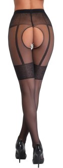 Cottelli LEGWEAR - Seksowne Rajstopy Bez Krocza Z Wzorem Podwiązek 5 Cottelli LEGWEAR