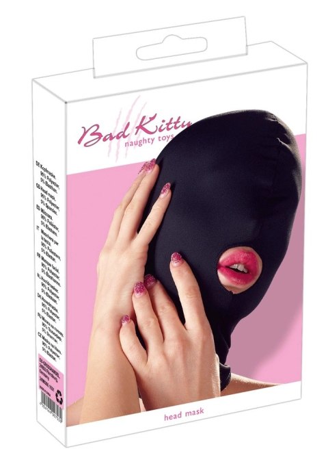 Bad Kitty - Czarna Maska Z Otworem Na Usta Bad Kitty Bad Kitty - Czarna Maska Z Otworem Na Usta Bad Kitty
