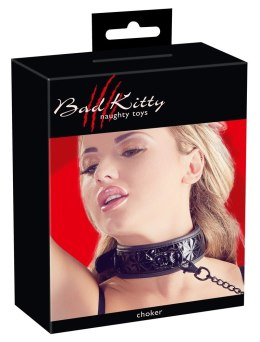 Bad Kitty - Czarna Obroża Ze Smyczą Na Łańcuchu Bad Kitty