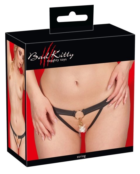 Bad Kitty - Czarne Stringi Ze Złotym Łańcuszkiem W Kroku S/M Bad Kitty Bad Kitty - Czarne Stringi Ze Złotym Łańcuszkiem W Kroku S/M Bad Kitty