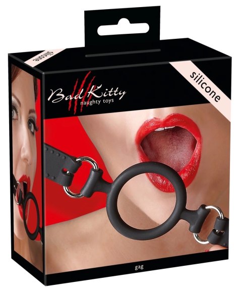 Bad Kitty - Czarny Silikonowy Knebel Otwarty Bad Kitty Bad Kitty - Czarny Silikonowy Knebel Otwarty Bad Kitty