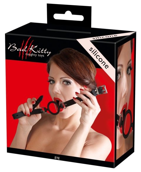 Bad Kitty - Czarny Silikonowy Knebel Otwarty Bad Kitty Bad Kitty - Czarny Silikonowy Knebel Otwarty Bad Kitty