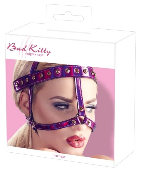 Bad Kitty - Fioletowa Maska Z Paseczków Z Złotymi Ćwiekami Bad Kitty Bad Kitty - Fioletowa Maska Z Paseczków Z Złotymi Ćwiekami Bad Kitty