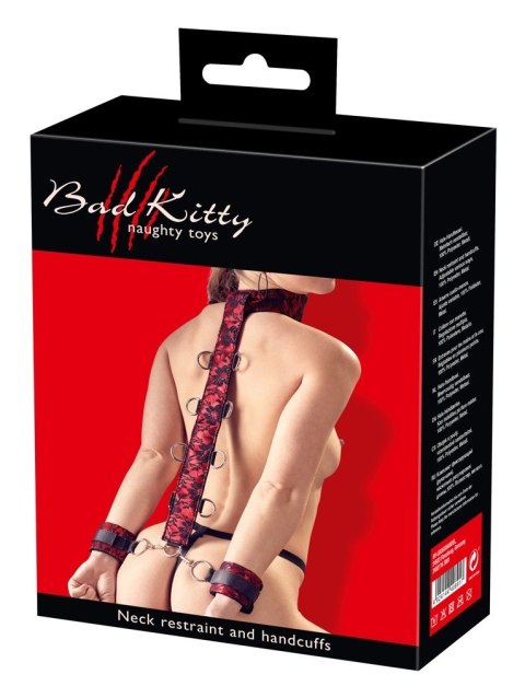 Bad Kitty - Koronkowo-Satynowa Obroża Z Kajdankami Bad Kitty Bad Kitty - Koronkowo-Satynowa Obroża Z Kajdankami Bad Kitty