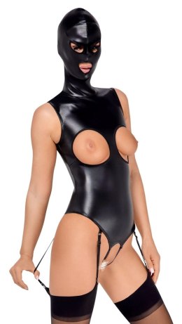 Bad Kitty - Seksowne Skórzane Body Bez Biustu Z Maską XL Bad Kitty