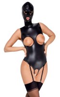 Bad Kitty - Seksowne Skórzane Body Bez Biustu Z Maską L Bad Kitty