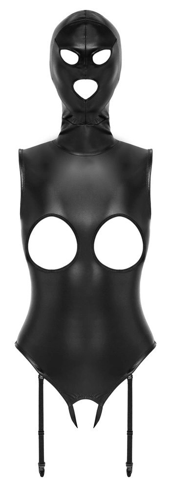 Bad Kitty - Seksowne Skórzane Body Bez Biustu Z Maską L Bad Kitty Bad Kitty - Seksowne Skórzane Body Bez Biustu Z Maską L Bad Kitty