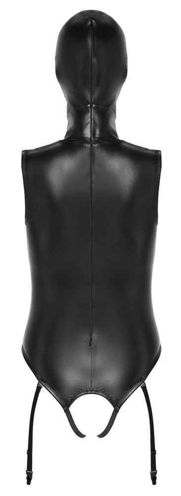 Bad Kitty - Seksowne Skórzane Body Bez Biustu Z Maską M Bad Kitty Bad Kitty - Seksowne Skórzane Body Bez Biustu Z Maską M Bad Kitty