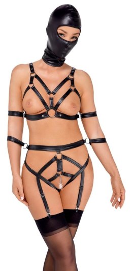 Bad Kitty - Skórzany Zestaw Uprzęży Z Paseczków I Maski Na Głowę XL Bad Kitty
