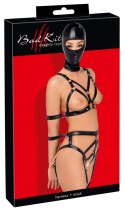 Bad Kitty - Skórzany Zestaw Uprzęży Z Paseczków I Maski Na Głowę XS Bad Kitty