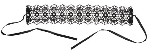 Cottelli ACCESSOIRES - Czarny Haftowany Naszyjnik Z Perełkami I Dżetami Cottelli ACCESSOIRES Cottelli ACCESSOIRES - Czarny Haftowany Naszyjnik Z Perełkami I Dżetami Cottelli ACCESSOIRES