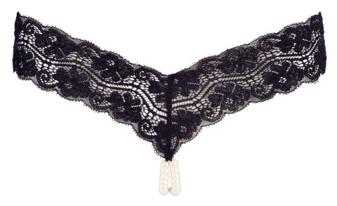 Cottelli LINGERIE - Czarne Koronkowe Stringi Z Naszyjnikiem Z Pereł W Kroku XL Cottelli LINGERIE Cottelli LINGERIE - Czarne Koronkowe Stringi Z Naszyjnikiem Z Pereł W Kroku XL Cottelli LINGERIE