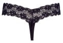 Cottelli LINGERIE - Czarne Koronkowe Stringi Z Naszyjnikiem Z Pereł W Kroku M Cottelli LINGERIE