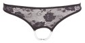 Cottelli LINGERIE - Czarne Koronkowe Stringi Z Perłami W Kroczu XL Cottelli LINGERIE