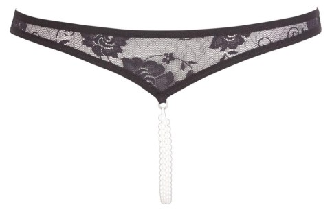 Cottelli LINGERIE - Czarne Koronkowe Stringi Z Perłami W Kroczu S Cottelli LINGERIE Cottelli LINGERIE - Czarne Koronkowe Stringi Z Perłami W Kroczu S Cottelli LINGERIE