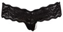 Cottelli LINGERIE - Koronkowe Stringi Z Perełkami W Kroczu Czarne M Cottelli LINGERIE