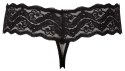 Cottelli LINGERIE - Koronkowe Stringi Z Perełkami W Kroczu Czarne M Cottelli LINGERIE