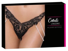 Cottelli LINGERIE - Koronkowe Stringi Z Perłowymi Odpinanymi Łańcuszkami M/L Cottelli LINGERIE