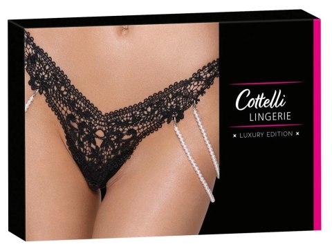Cottelli LINGERIE - Koronkowe Stringi Z Perłowymi Odpinanymi Łańcuszkami M/L Cottelli LINGERIE Cottelli LINGERIE - Koronkowe Stringi Z Perłowymi Odpinanymi Łańcuszkami M/L Cottelli LINGERIE