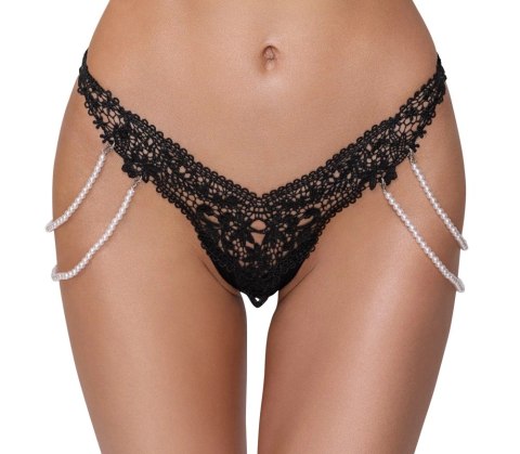 Cottelli LINGERIE - Koronkowe Stringi Z Perłowymi Odpinanymi Łańcuszkami M/L Cottelli LINGERIE Cottelli LINGERIE - Koronkowe Stringi Z Perłowymi Odpinanymi Łańcuszkami M/L Cottelli LINGERIE
