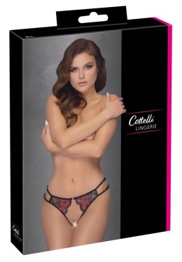 Cottelli LINGERIE - Seksowne Mocno Wycięte Koronkowe Majteczki Czarno-Czerwony S-L Cottelli LINGERIE