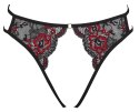 Cottelli LINGERIE - Seksowne Mocno Wycięte Koronkowe Majteczki Czarno-Czerwony S-L Cottelli LINGERIE