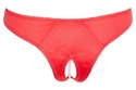 Cottelli LINGERIE - Seksowne Satynowe Majteczki Z Perełkami W Kroczu Czerwone L Cottelli LINGERIE