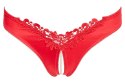 Cottelli LINGERIE - Seksowne Satynowe Majteczki Z Perełkami W Kroczu Czerwone M Cottelli LINGERIE