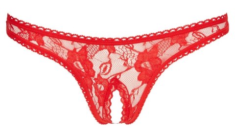Cottelli LINGERIE - Seksowne Stringi Z Kwiatowej Koronki Bez Krocza Czerwone M Cottelli LINGERIE Cottelli LINGERIE - Seksowne Stringi Z Kwiatowej Koronki Bez Krocza Czerwone M Cottelli LINGERIE
