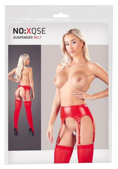 NO:XQSE - Matowy Pas Do Pończoch W Komplecie Z Pończochami Czerwone S/M NO:XQSE NO:XQSE - Matowy Pas Do Pończoch W Komplecie Z Pończochami Czerwone S/M NO:XQSE