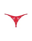 Obsessive - Seksowne Stringi Ingridia Bez Krocza Czerwone M/L Obsessive