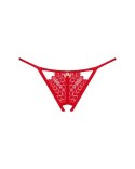 Obsessive - Seksowne Stringi Ingridia Bez Krocza Czerwone XS/S Obsessive